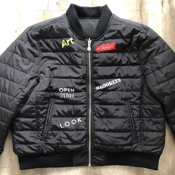 The Very Warm, Mason, Reversible, Bomber Jacket w/Artwork Lining, XL, New No Tag - Picture 12 of 16
